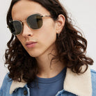 Coach Metal Round Sunglasses Gold Green