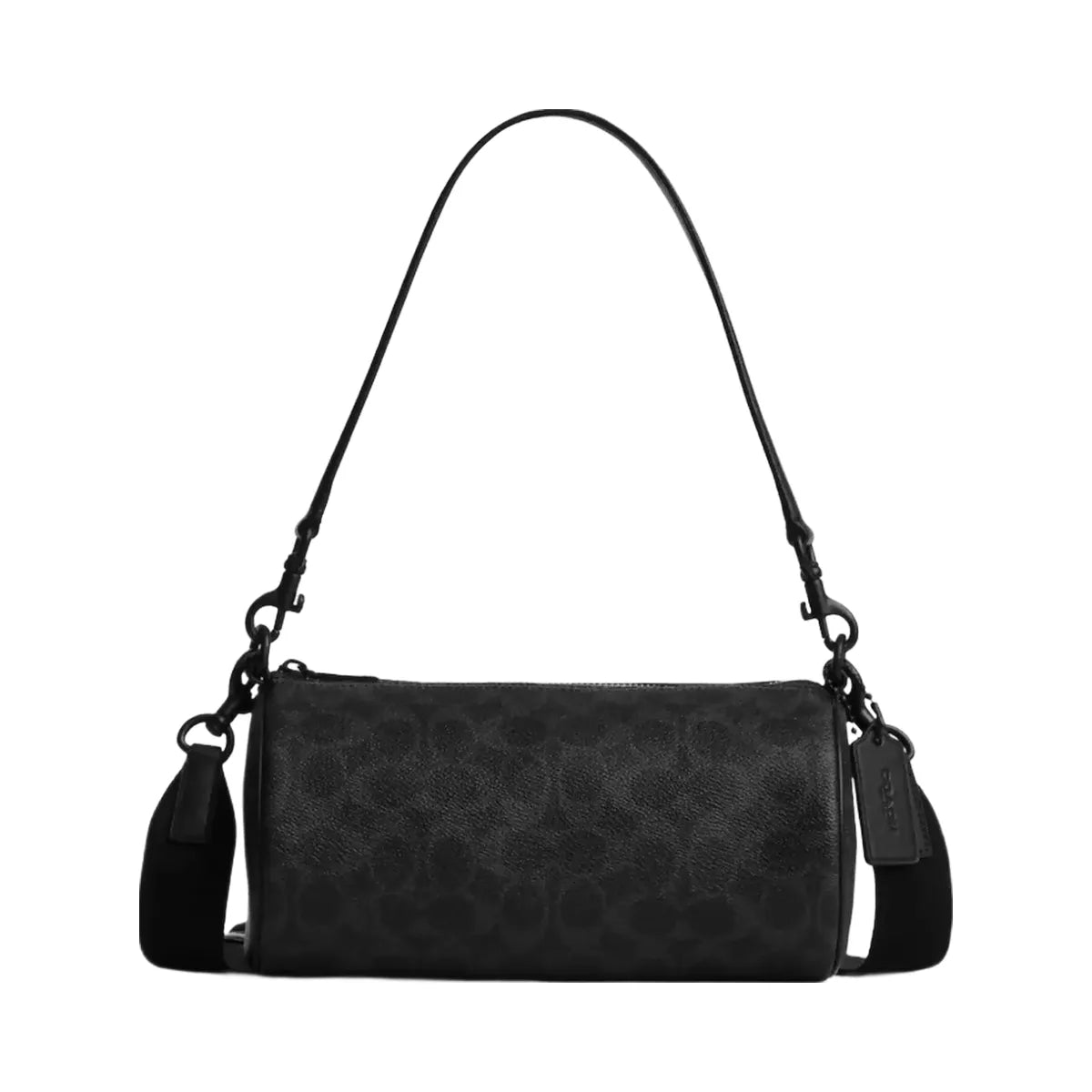 Coach Andre Barrel Bag 24 In Signature Canvas in Matte Black Signature