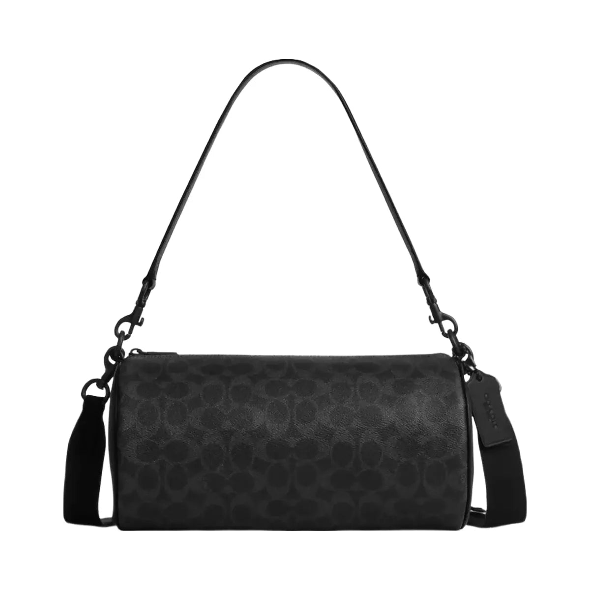 Coach Andre Barrel Bag 30 In Signature Canvas in Matte Black Signature