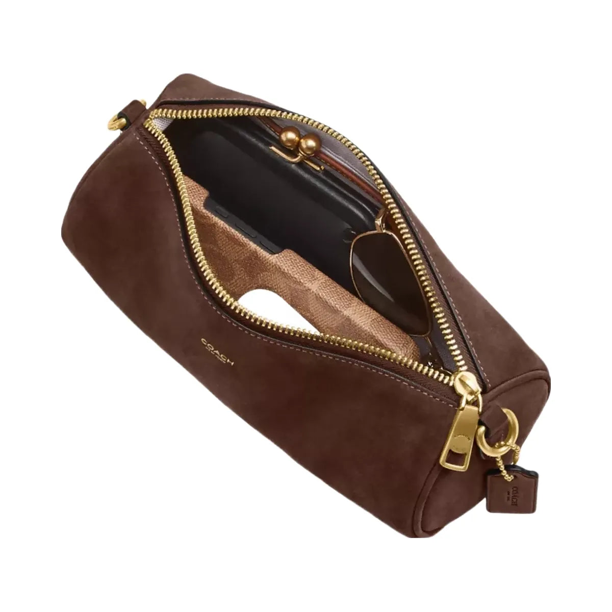 Coach Barrel Bag in Brass Dark Chocolate