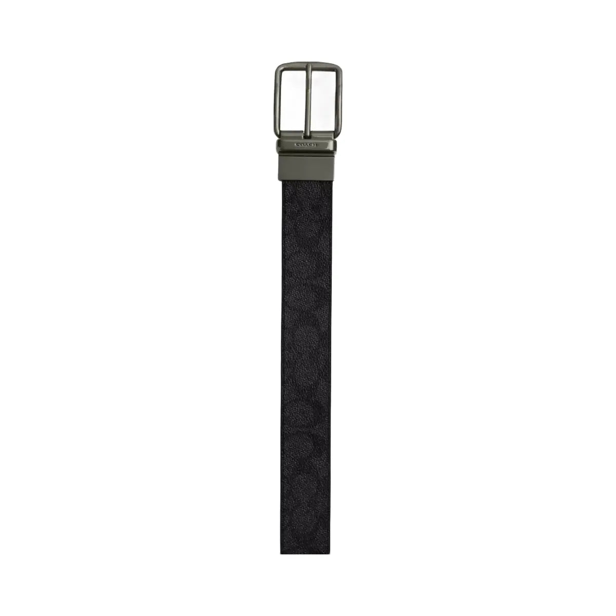 Coach Boxed Plaque And Harness Buckle Cut-To-Size Reversible Belt, 38 Mm in Gunmetal Charcoal Black