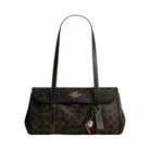 Coach Bridget Flap Shoulder Bag In Loved Signature Canvas With Charms in Gold Brown