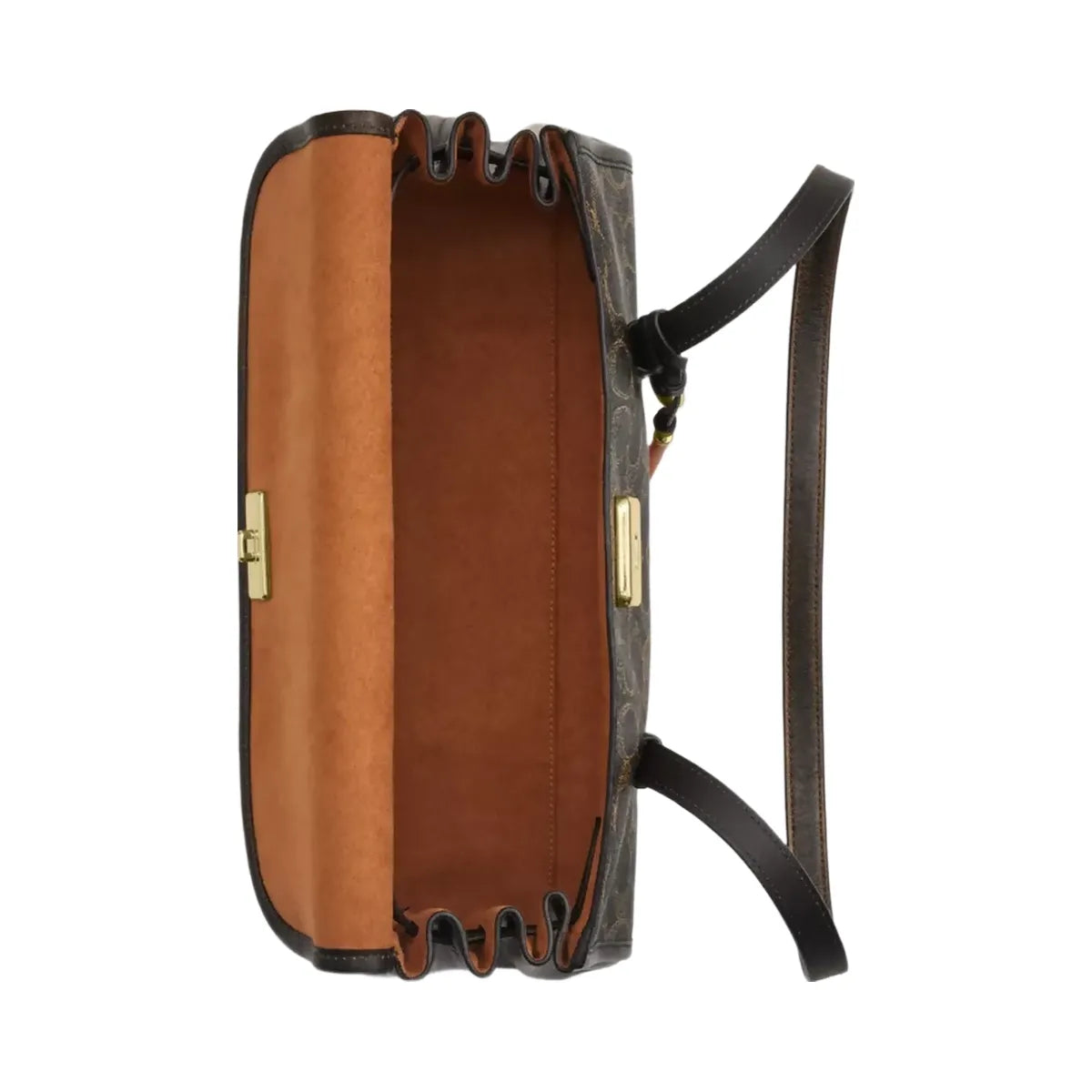Coach Bridget Flap Shoulder Bag In Loved Signature Canvas With Charms in Gold Brown