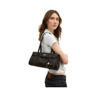 Coach Bridget Flap Shoulder Bag In Loved Signature Canvas With Charms in Gold Brown