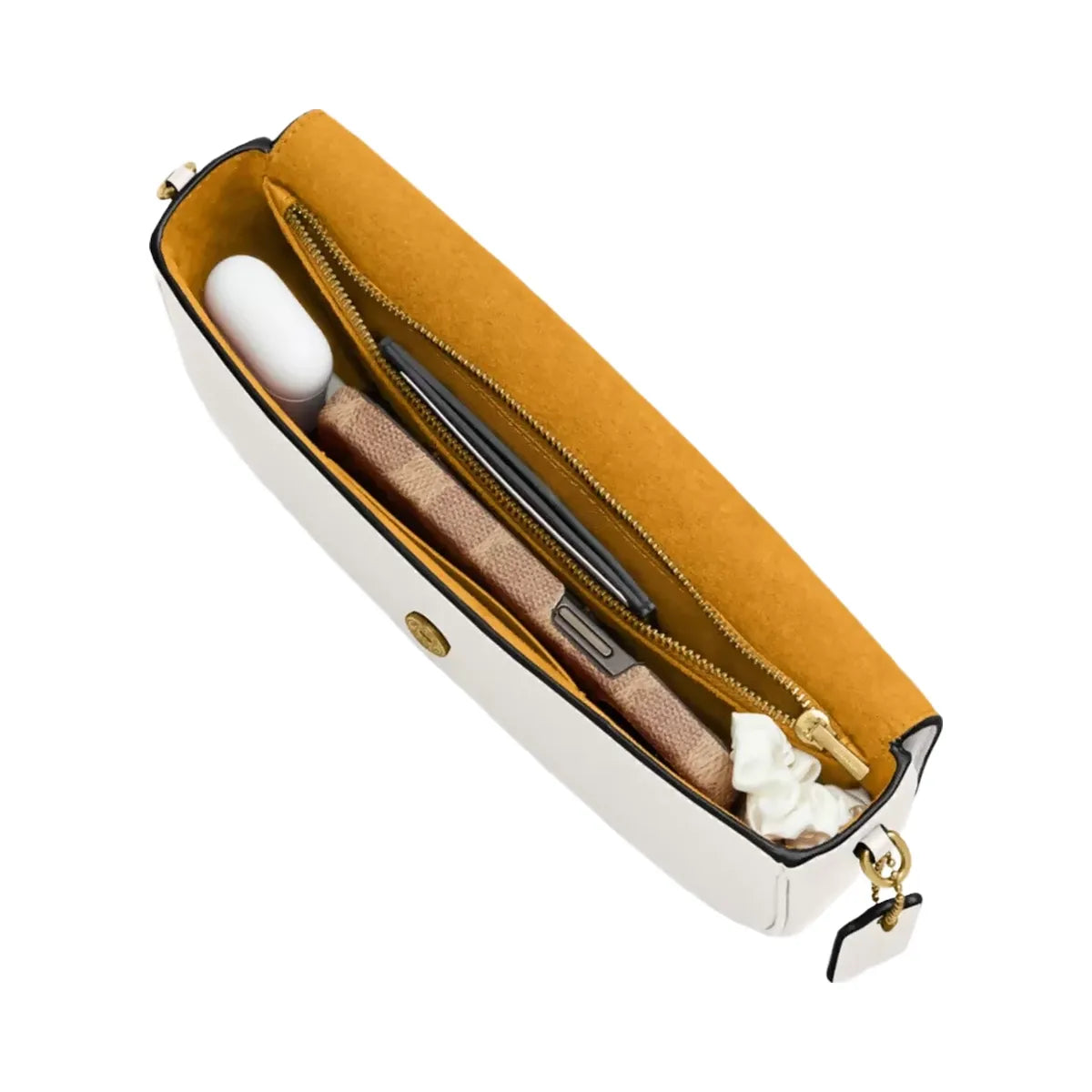 Coach Brook Flap Chain Bag in Brass Chalk
