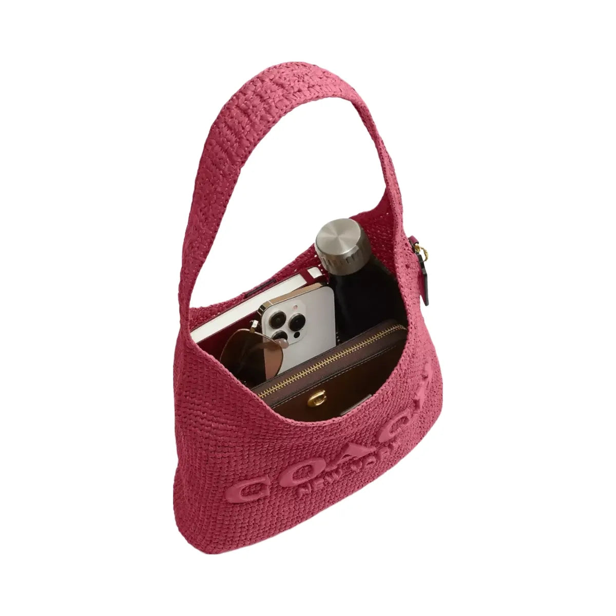 Coach Brooklyn Shoulder Bag 28 in Brass Dark Fuchsia