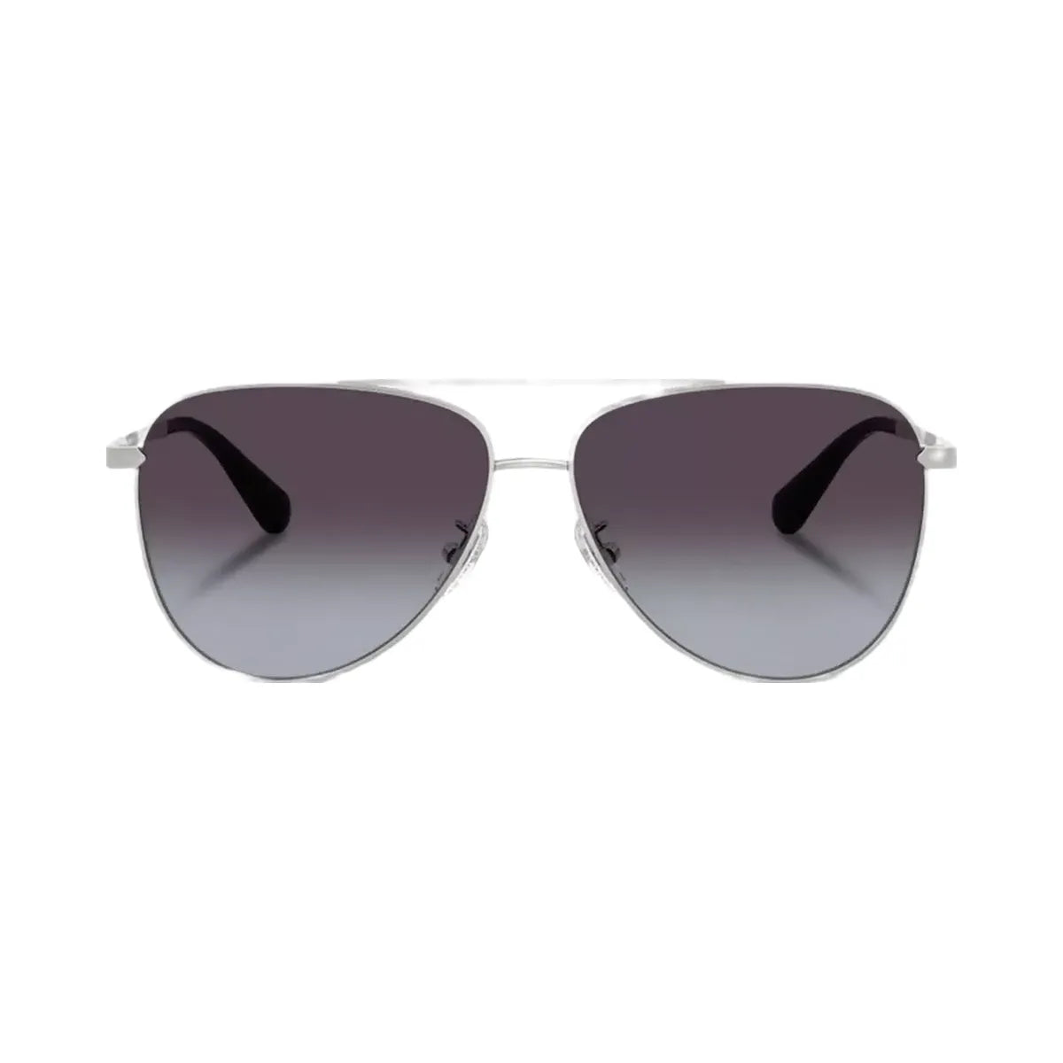 Coach C Hardware Metal Pilot Sunglasses in Silver Grey Gradient