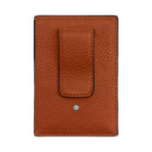 Coach Card Case With Money Clip in Silver Amber Brown