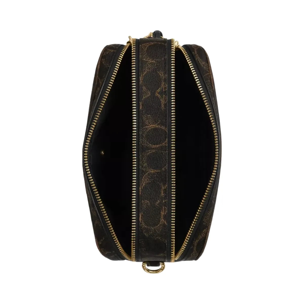 Coach Carey Crossbody Bag In Loved Signature Canvas With Charms in Gold Brown
