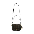 Coach Carey Crossbody Bag In Loved Signature Canvas With Charms in Gold Brown
