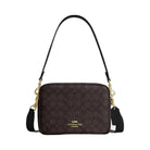 Coach Carey Crossbody Bag In Signature Canvas in Gold Walnut Black