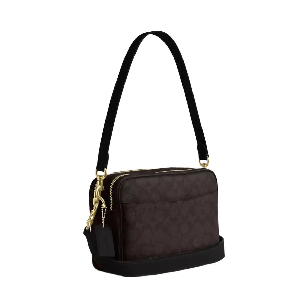 Coach Carey Crossbody Bag In Signature Canvas in Gold Walnut Black