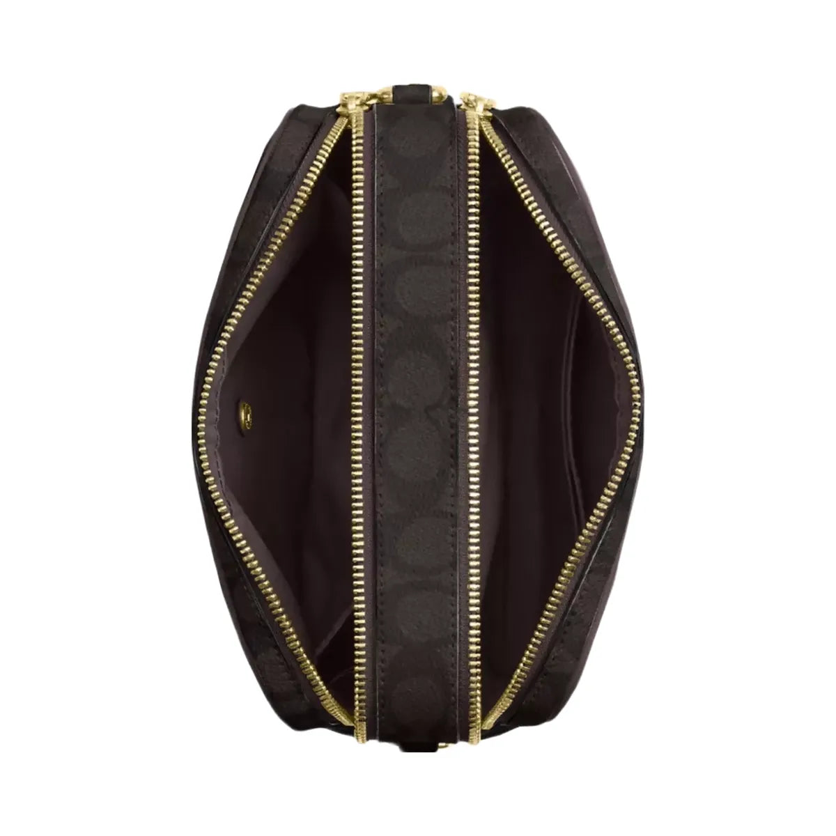 Coach Carey Crossbody Bag In Signature Canvas in Gold Walnut Black