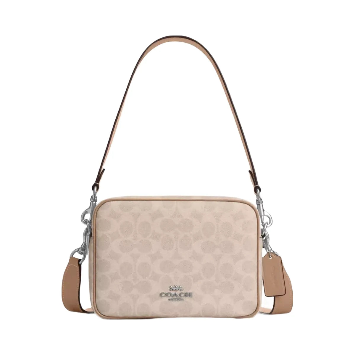 Coach Carey Crossbody Bag In Signature Canvas in Silver Sand Taupe