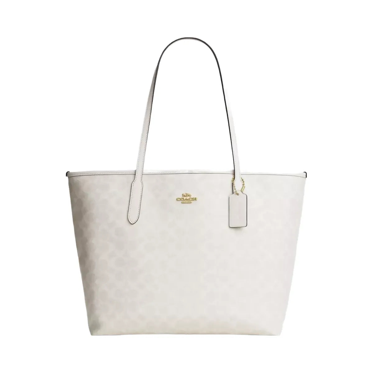 Coach City Tote Bag In Signature Canvas in Gold White Chalk
