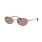 Coach Script Metal Narrow Rectangle Sunglasses in Rose Gold