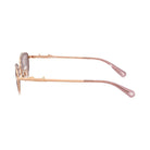 Coach Script Metal Narrow Rectangle Sunglasses in Rose Gold
