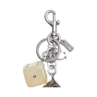 Coach Dice Bag Charm in Light Antique Gold Silver Black Multi