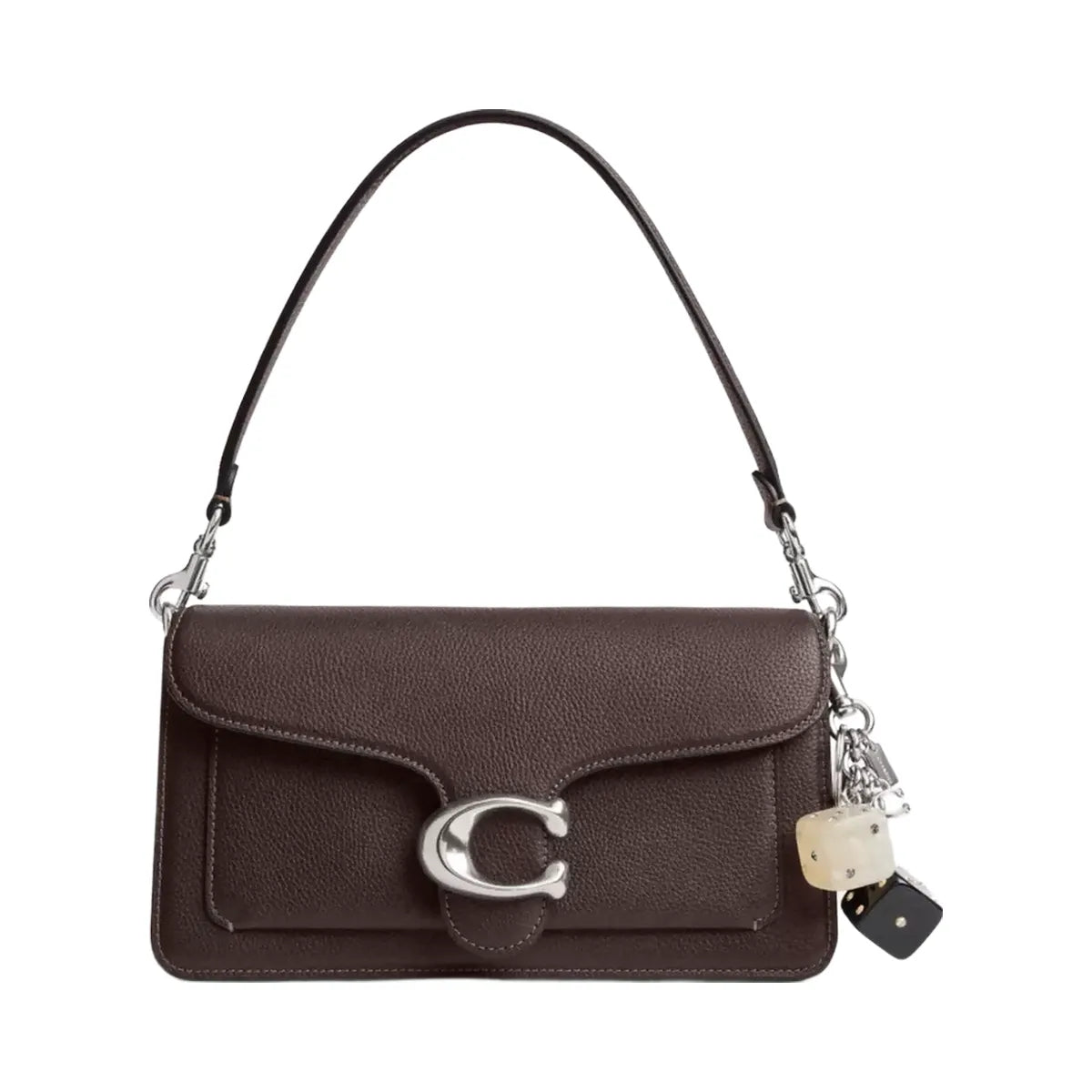 Coach Dice Bag Charm in Light Antique Gold Silver Black Multi