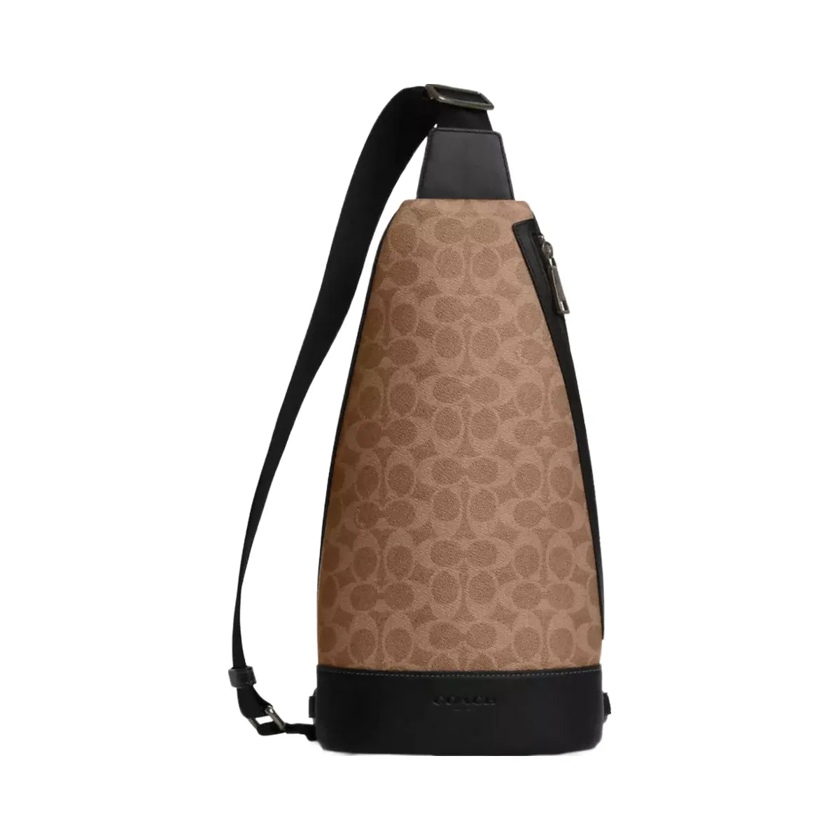 Coach Dominic Sling Pack In Signature Canvas in Gunmetal Tan Black