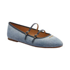 Coach Double Buckle Mary Jane In Loved Denim in Light Denim