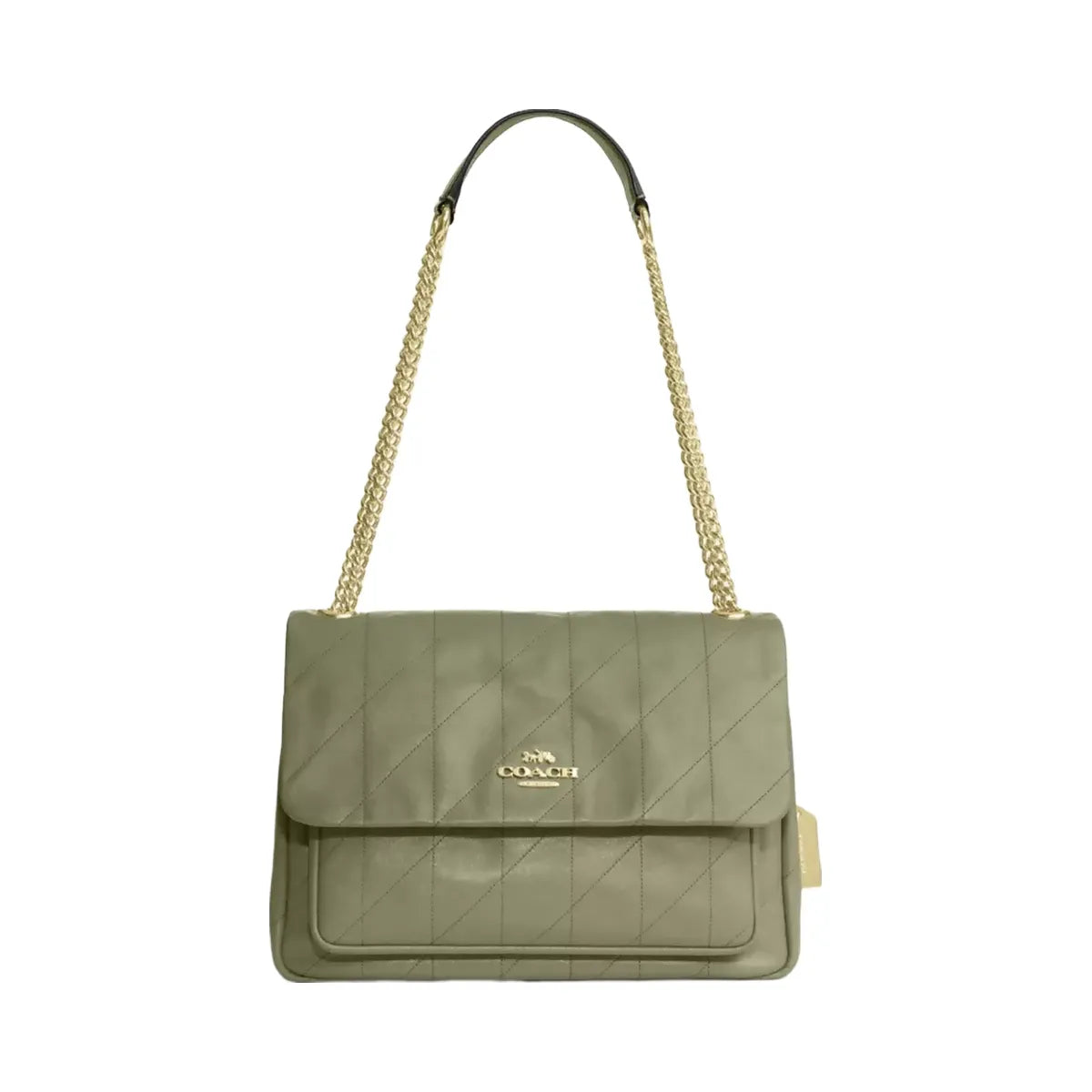 Coach Elodie Crossbody Bag With Quilting in Gold Pistachio