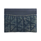 Coach Essential Card Case In Regenerative Cotton Denim With Quilting in Brass Dark Indigo