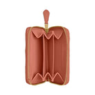 Coach Essential Small Zip Around Card Case With Pillow Quilting in Brass Dark Peach