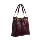Coach Evelyn Large Shoulder Bag With Quilting in Gold Dark Wine