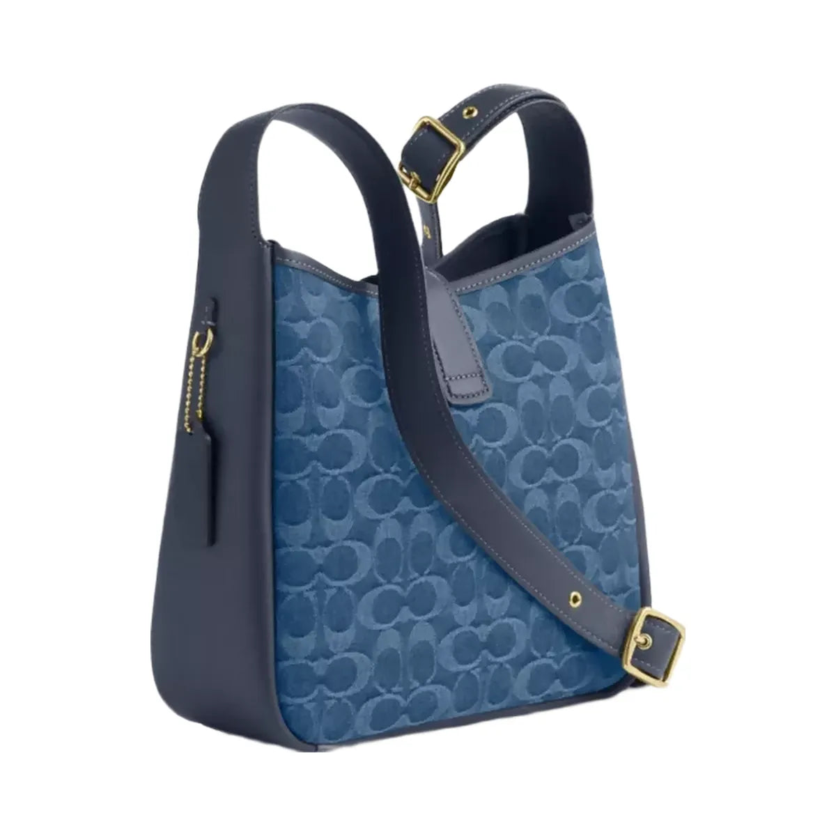 Coach Hadley Convertible Crossbody Bag In Signature Denim in Gold Indigo