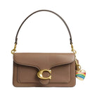 Coach Heart Bag Charm in Brass Multi