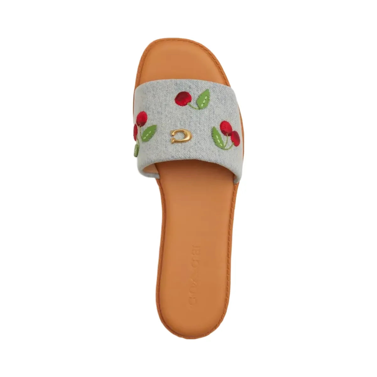 Coach Holly Sandal With Cherries in Denim Multi