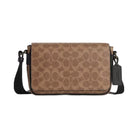 Coach Jack Small Flap Crossbody Bag In Signature Canvas in Gunmetal Tan Black