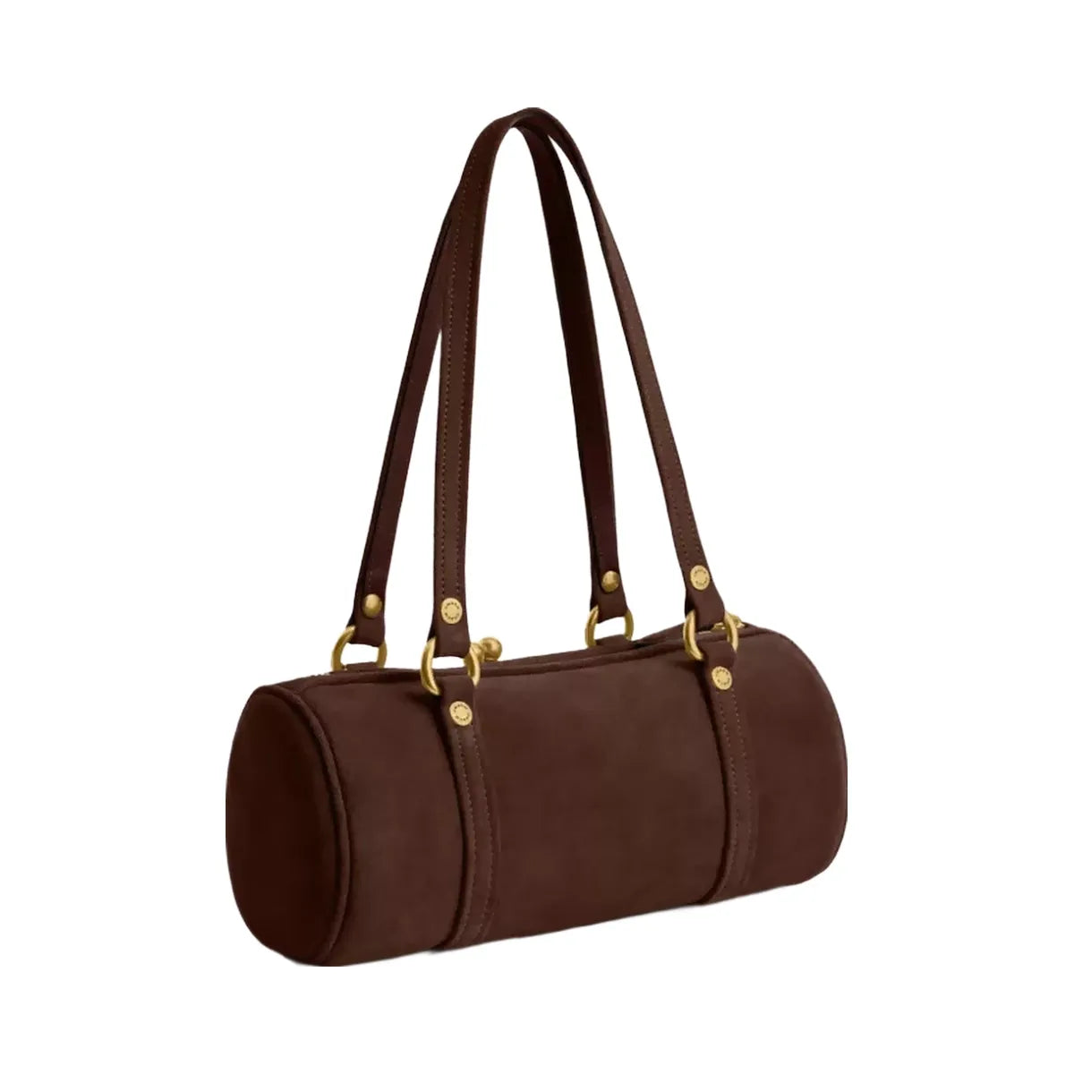 Coach Kisslock Barrel Bag 28 in Brass Dark Chocolate