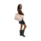 Coach Large City Tote Bag In Maxi Signature Canvas in Silver Sand Taupe