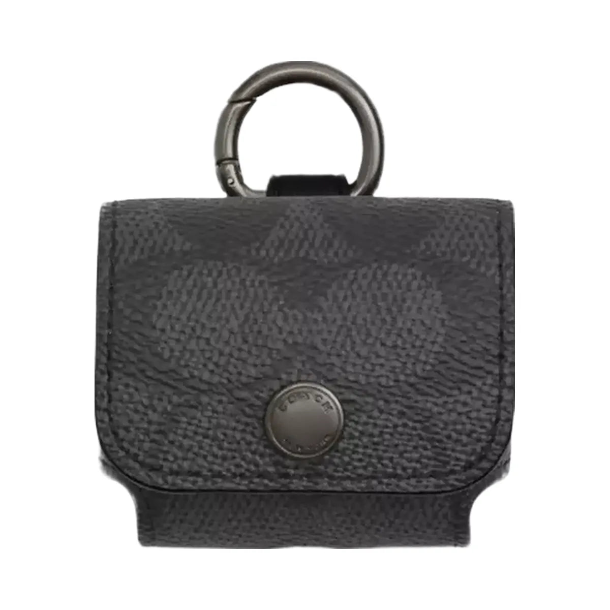 Coach Large Wireless Earbud Pro Case In Signature Canvas in Gunmetal Charcoal