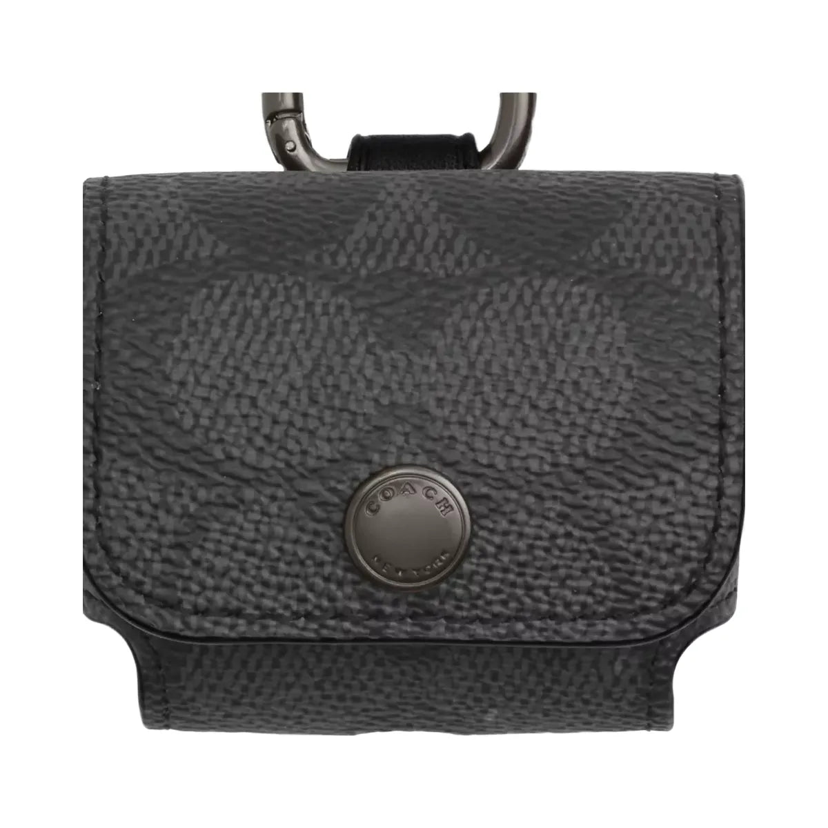 Coach Large Wireless Earbud Pro Case In Signature Canvas in Gunmetal Charcoal