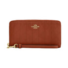 Coach Long Zip Around Wallet With Quilting in Gold Cinnamon