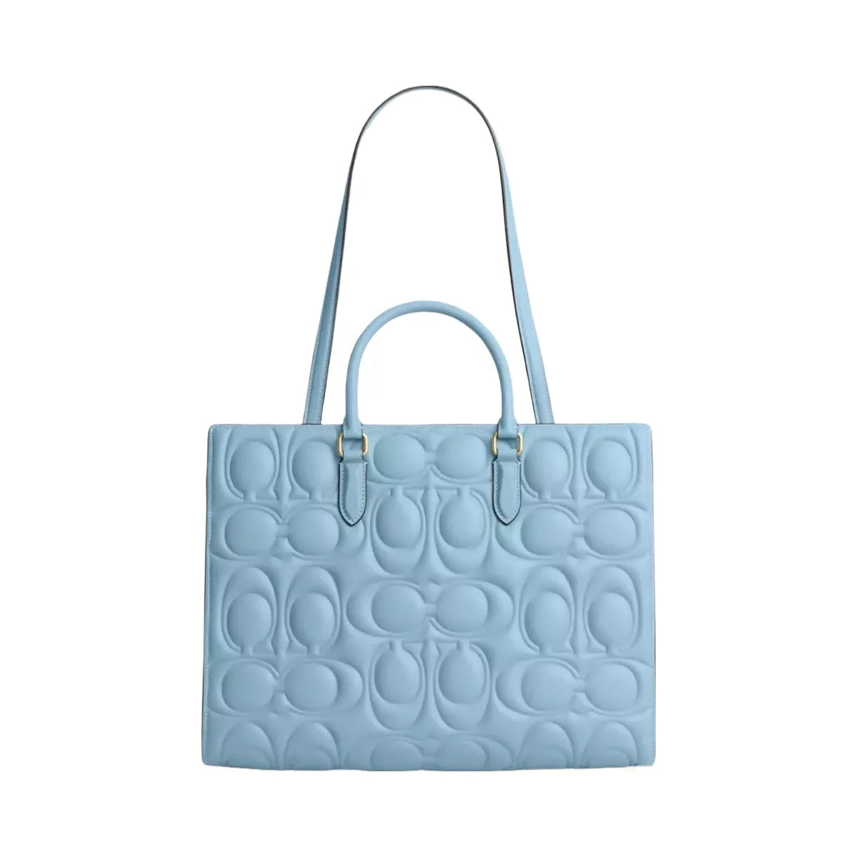Coach Maggie Tote Bag In Signature Leather in Gold Azure
