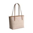 Coach Medium City Tote Bag In Signature Canvas in Silver Sand Taupe