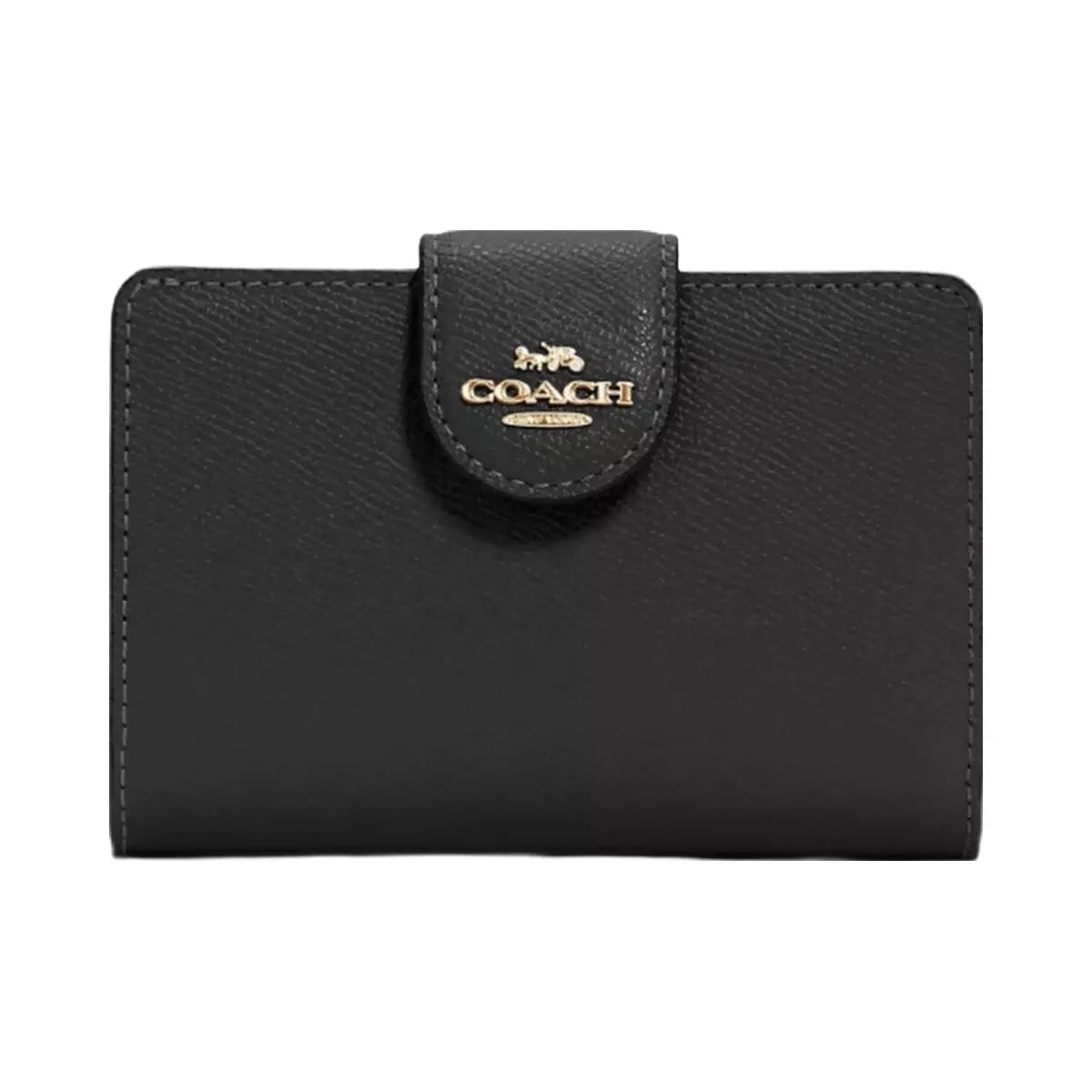 Coach Medium Corner Zip Wallet in Gold Black