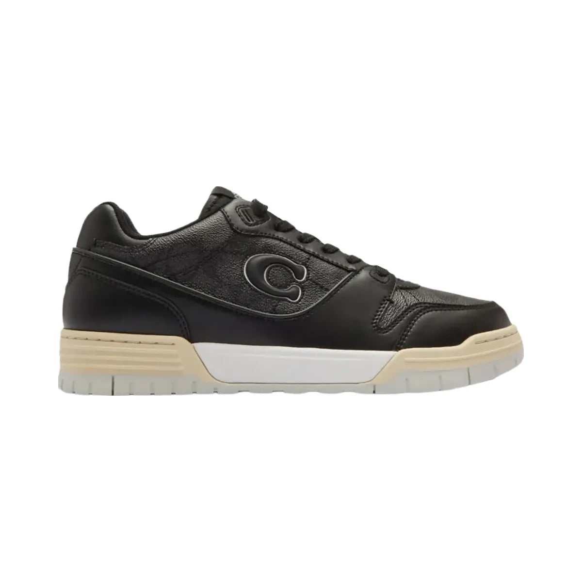Coach Men's Soho Sneaker With Signature Canvas Charcoal Black