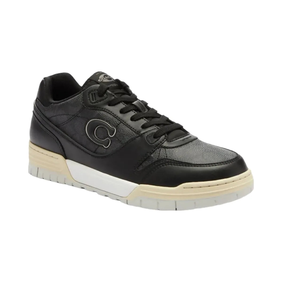 Coach Men's Soho Sneaker With Signature Canvas Charcoal Black