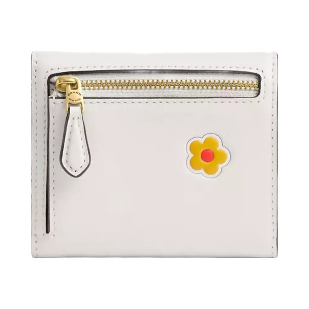 Coach Mila Small Flap Wallet With Sticker Print in Brass Chalk Multi