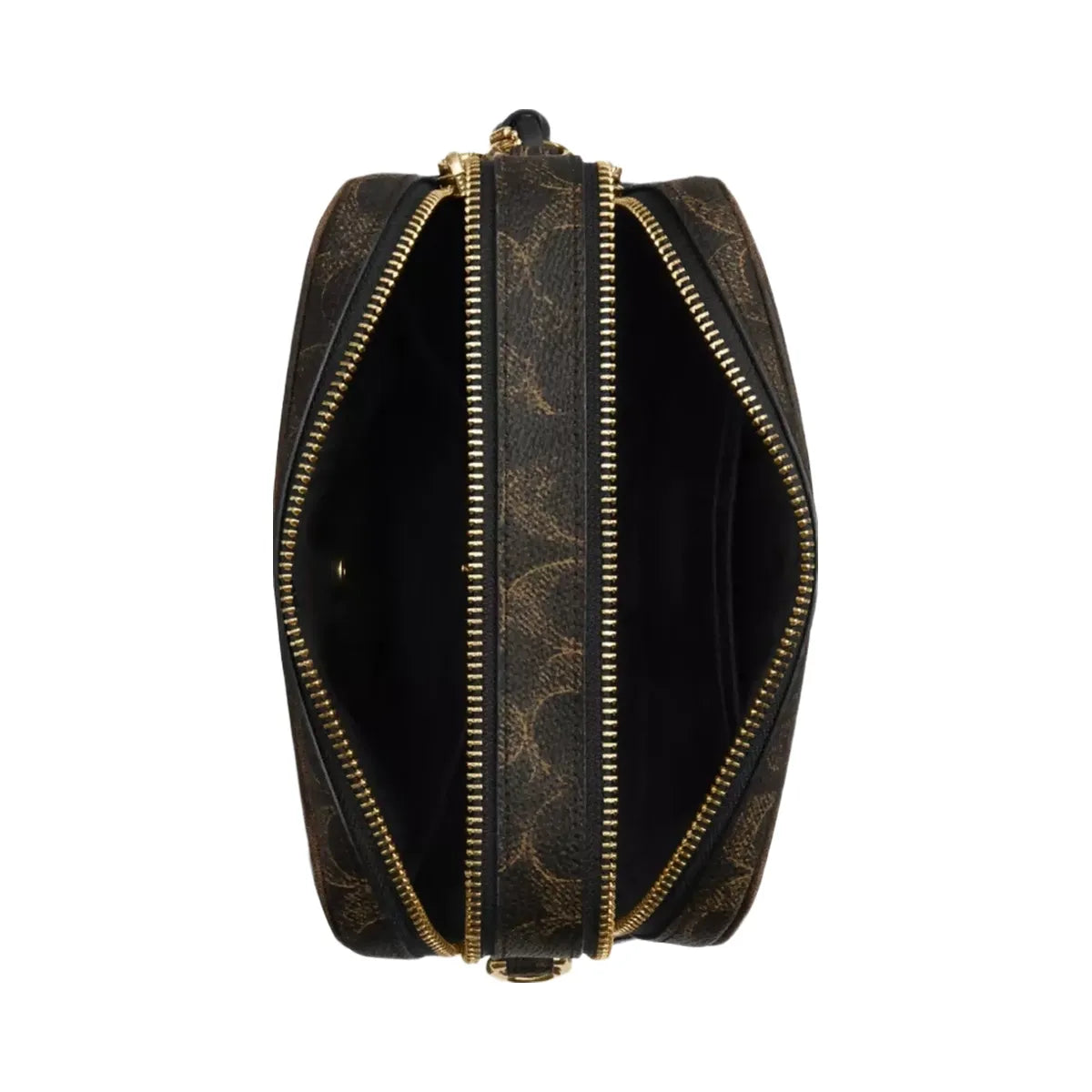 Coach Mini Carey Crossbody Bag In Loved Signature Canvas in Gold Brown