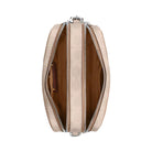 Coach Mini Carey Crossbody Bag In Signature Canvas in Silver Sand Taupe