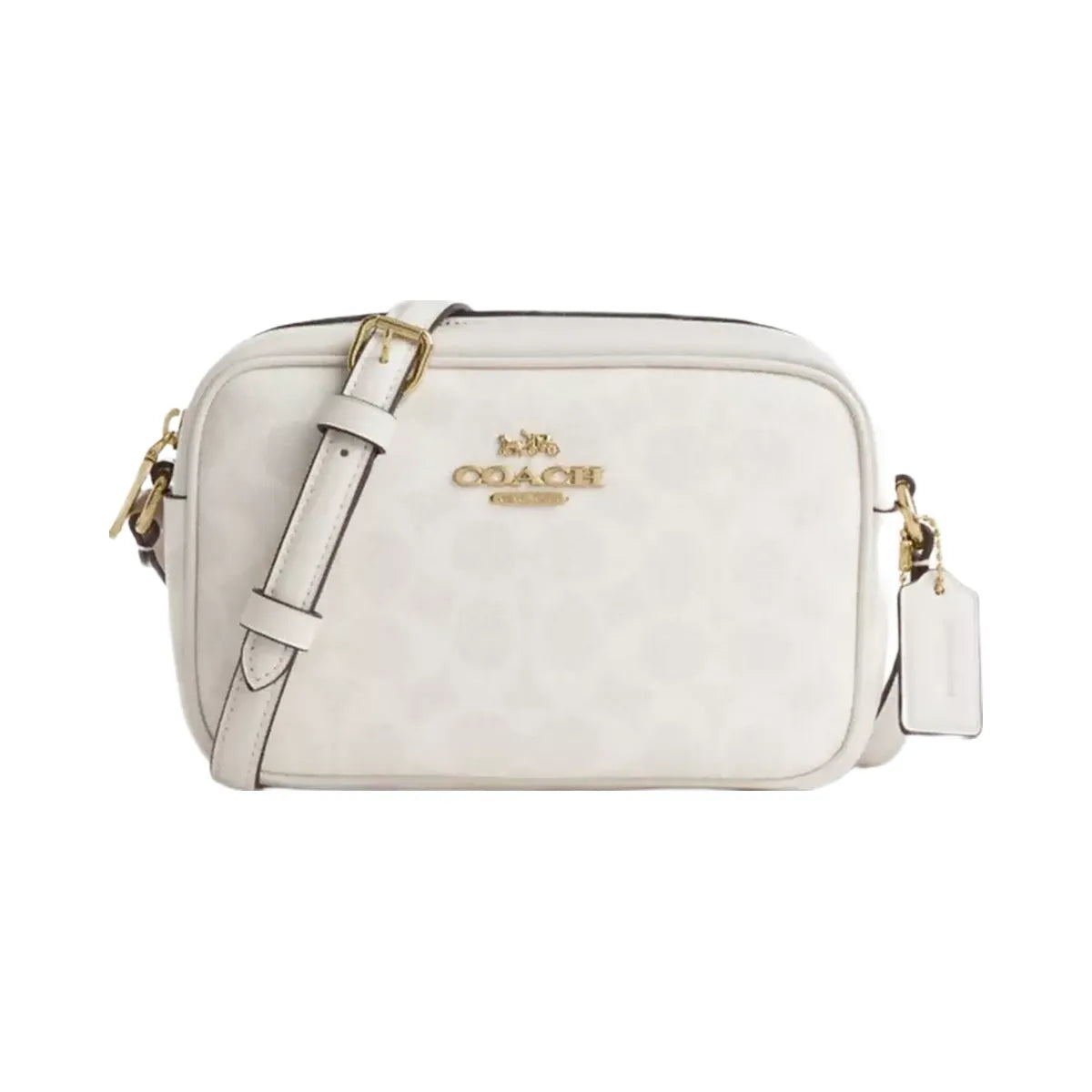 Coach Mini Jamie Camera Bag In Signature Canvas in Gold White Chalk