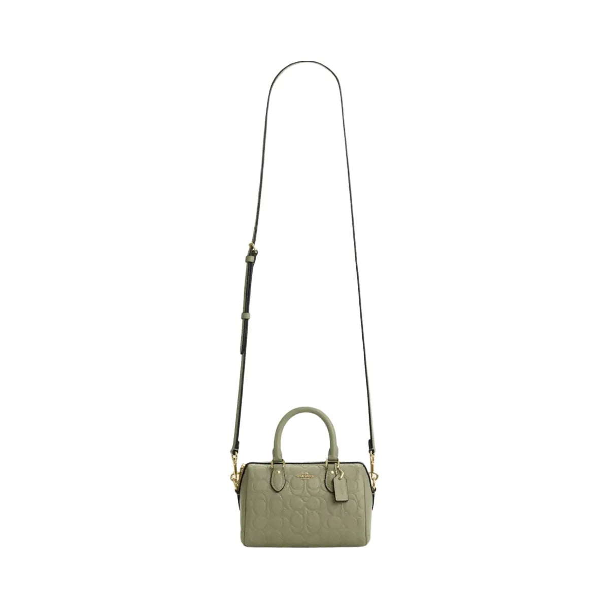 Coach Mini Rowan Crossbody Bag In Signature Leather in Gold Pistachio