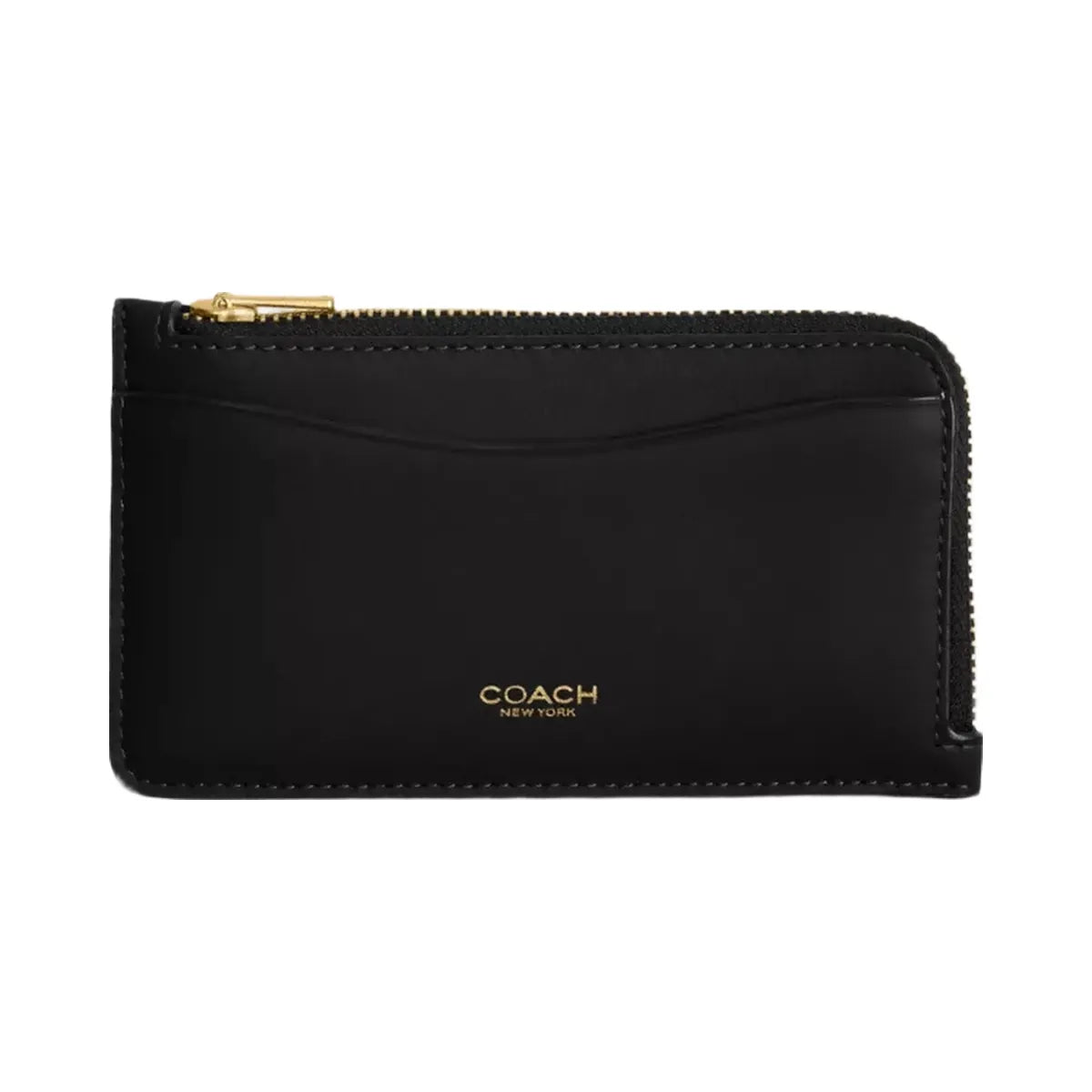 Coach New York Zip Card Case in Brass Black