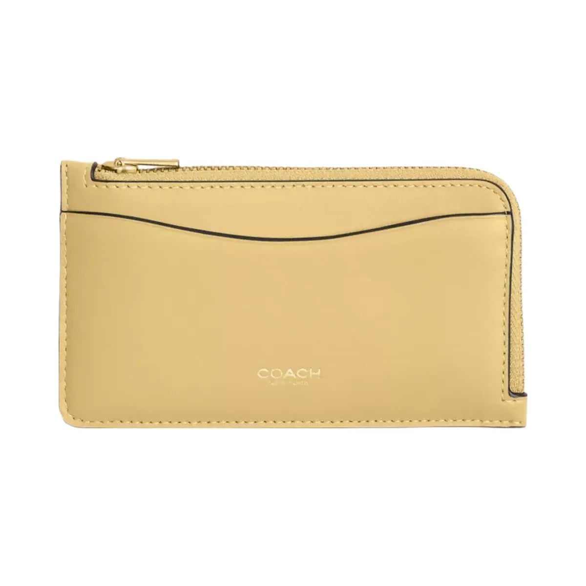 Coach New York Zip Card Case in Brass Vanilla
